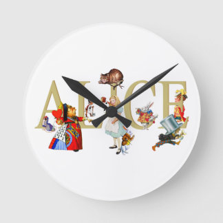 Alice and Wonderland and Friends Runde Wanduhr