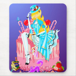 Alice auf Geburtstagskuchen Mousepad
