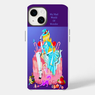 Alice auf Geburtstagskuchen-Wunderland-Kunst iPhone 14 Hülle