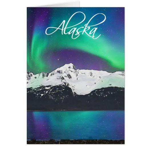 Alice Aurora Alaska - 5 Zoll x 7 Zoll Kunstkarte (Vorne)