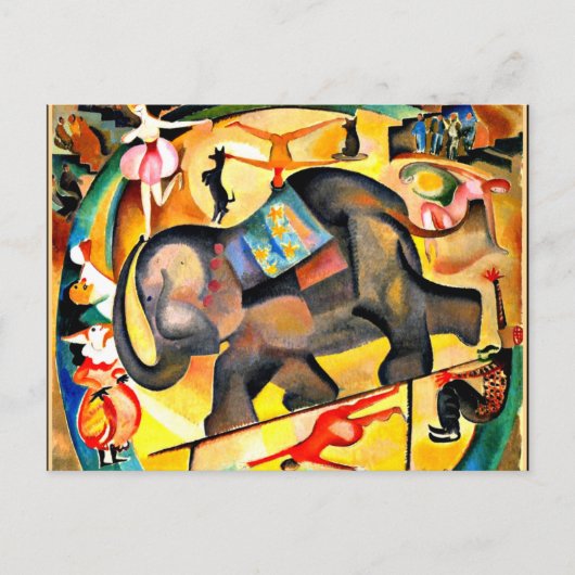 Alice Bailly - The Elephant, Fine Art Malerei Postkarte (Vorderseite)