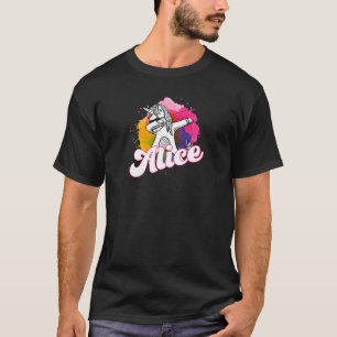 Alice Beautiful Girl Name mit Coolem Dabbing Unico T-Shirt