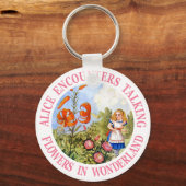 Alice-Begegnungen mit Blume im Wunderland Schlüsselanhänger (Vorderseite)
