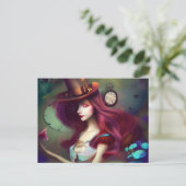 Alice Behaltend Time AI Generated Art Postcard Postkarte (Stehend Vorderseite)