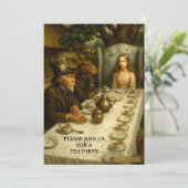 Alice bei der Mad Hatter-Teeparty-Vorlage Einladung (Stehend Vorderseite)