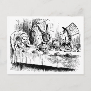 Alice beim verrückten Tee Postkarte