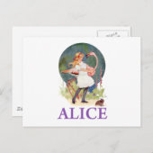 ALICE BEREITSCHAFT ZUM SPIELEN VON FLAMINGO CROQUE POSTKARTE (Vorne/Hinten)