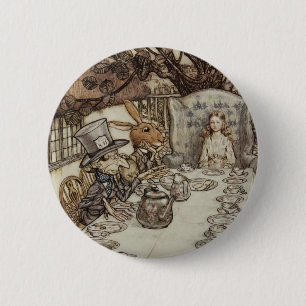 Alice Birthday UnGeburtstag Rabbit Hatter Party Button