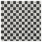 Alice Black und White auf der Checkerboard Stoff (Muster)