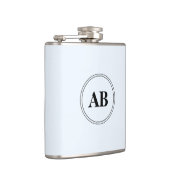 Alice Blau einfarbig mit Monogramm Flachmann (Rechts)