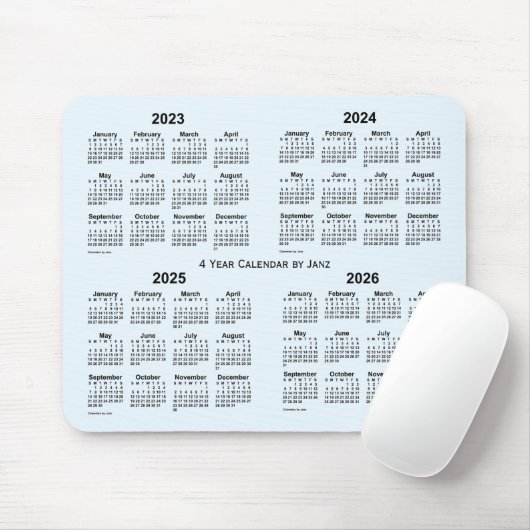 Alice Blue 4 Year Calendar by Janz 2023-2026 Mousepad (Mit Mouse)