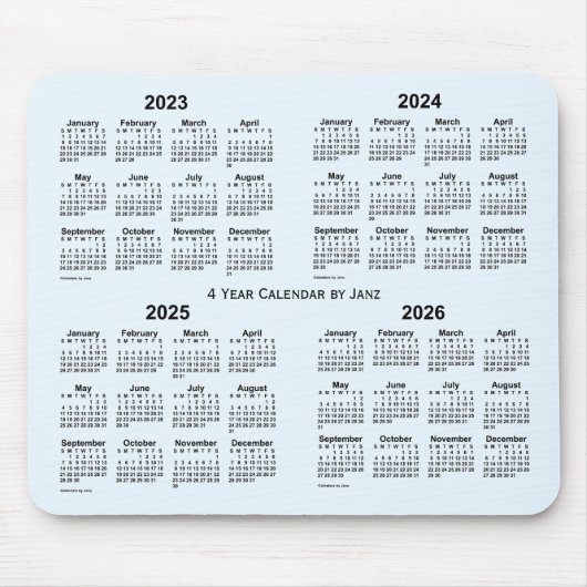 Alice Blue 4 Year Calendar by Janz 2023-2026 Mousepad (Vorne)