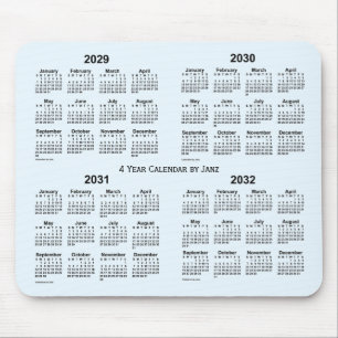 Alice Blue 4 Year Calendar by Janz 2029-2032 Mousepad