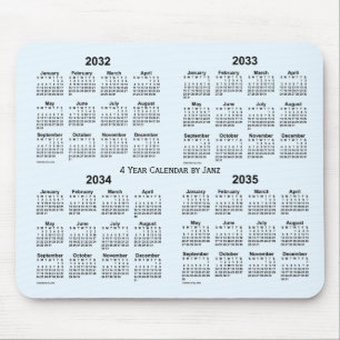 Alice Blue 4 Year Calendar by Janz 2032-2035 Mousepad