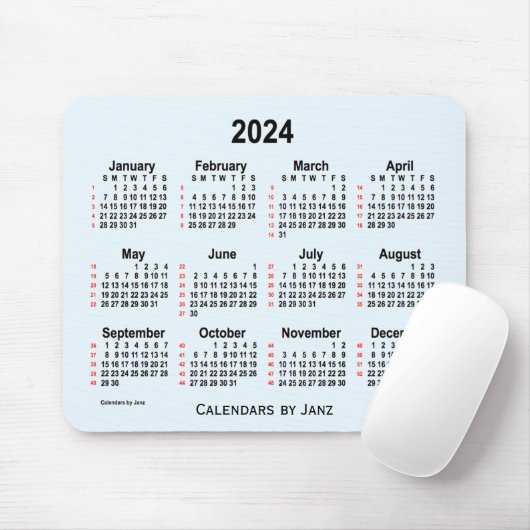 Alice Blue 52 Weeks Calendar von Janz 2024 Mousepad (Mit Mouse)