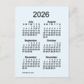 Alice Blue 6 Monate Mini-Kalender 2026 von Janz Postkarte (Vorderseite)