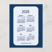 Alice Blue 6 Monate Mini-Kalender 2026 von Janz Postkarte (Vorderseite)