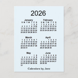 Alice Blue 6 Monate Mini-Kalender 2026 von Janz Postkarte