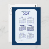 Alice Blue 6 Monate Mini-Kalender 2026 von Janz Postkarte (Vorne/Hinten)