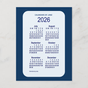 Alice Blue 6 Monate Mini-Kalender 2026 von Janz Postkarte
