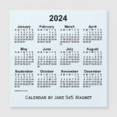 Alice Blue Calendar 2024 von Janz 5x5 Magnet (Vorderseite)