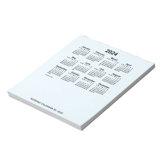 Alice Blue Calendar 2024 von Janz Small Notepad Notizblock (Rotiert)