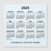Alice Blue Calendar 2025 von Janz 5x5 Magnet (Vorderseite)