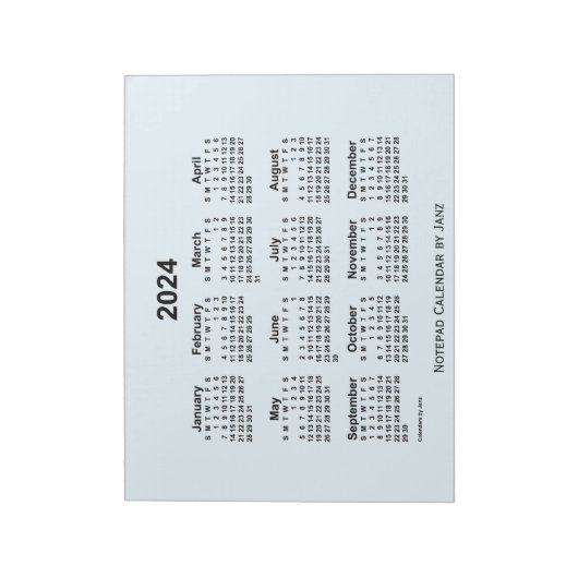 Alice Blue Calendar von Janz Large Notepad Notizblock (Rotiert)