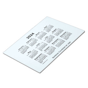 Alice Blue Calendar von Janz Large Notepad Notizblock