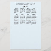 Alice Blue Calendar von Janz Stationery Briefpapier (Vorderseite)