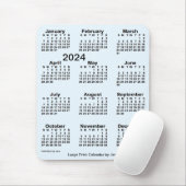 Alice Blue Large Print Calendar von Janz 2024 Mousepad (Mit Mouse)