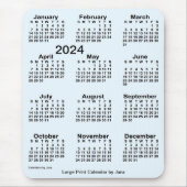 Alice Blue Large Print Calendar von Janz 2024 Mousepad (Vorne)