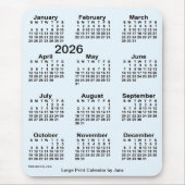 Alice Blue Large Print Calendar von Janz 2026 Mousepad (Vorne)