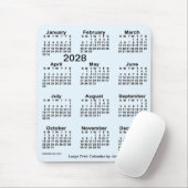 Alice Blue Large Print Calendar von Janz 2028 Mousepad (Mit Mouse)