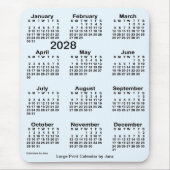 Alice Blue Large Print Calendar von Janz 2028 Mousepad (Vorne)