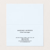 Alice Blue Stylish Plain Simple Professional Class Visitenkarten (Außenseite Aufgefaltet)