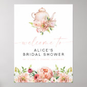 ALICE Blush Bloral Bridal Party Brunch Willkommen Poster (Vorne)