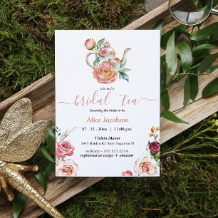 ALICE Blush Bloral Bridal Tee Party Brunch Dusche Einladung