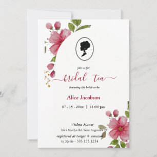 ALICE Blush Bloral Bridal Tee Party Brunch Dusche Einladung