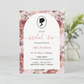 ALICE Blush Bloral Bridal Tee Party Brunch Dusche Einladung (Stehend Vorderseite)
