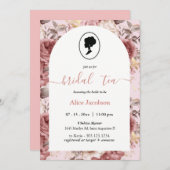 ALICE Blush Bloral Bridal Tee Party Brunch Dusche Einladung (Vorne/Hinten)