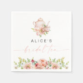 ALICE Blush Bloral Bridal Tee Party Brunch Dusche Serviette (Vorderseite)