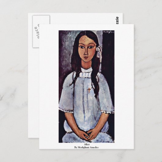 Alice by Modigliani Amedeo Postkarte (Vorne/Hinten)
