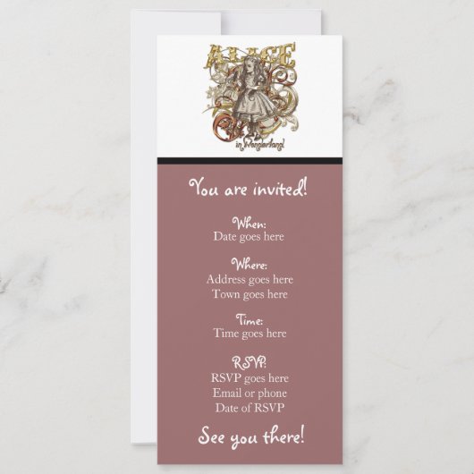 Alice Carnivale Style (Gold Version) Einladung (Vorderseite)