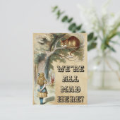 Alice - Cheshire Cat 1890 - WIR SIND ALLE HIER GES Postkarte (Stehend Vorderseite)