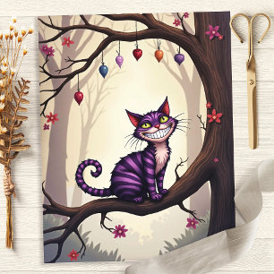 Alice Cheshire Cat auf Baum Scrapbook Papier