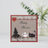 Alice & Cheshire Cat Baby Dusche Tee Party lädt ei Einladung (Stehend Vorderseite)