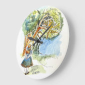 Alice & Cheshire Cat Clock Große Wanduhr (Winkel)