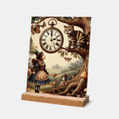 Alice & Cheshire Cat: Whimsical Wonderland Fantasy Acrylschild (Winkel)