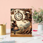 Alice & Cheshire Cat: Whimsical Wonderland Fantasy Acrylschild (Hochzeit)